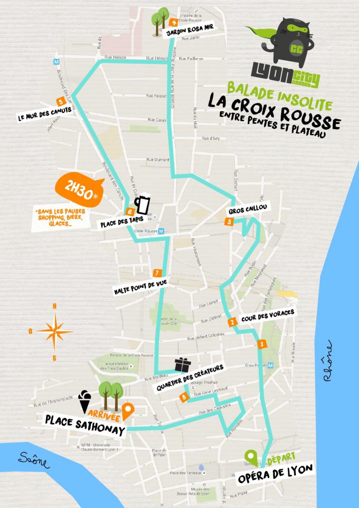 mapa Lyon croix rousse 