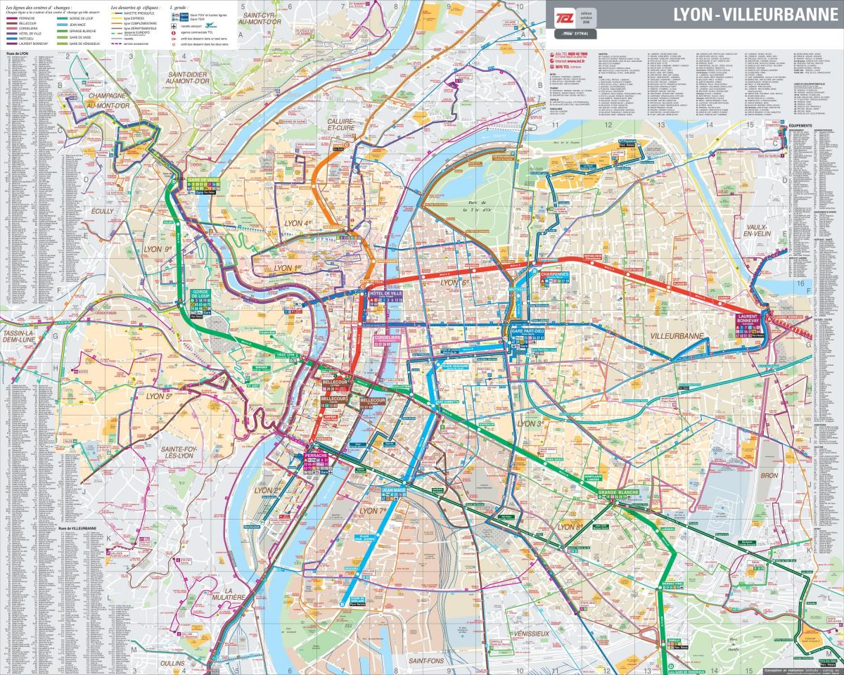 Lyon francie bus mapa