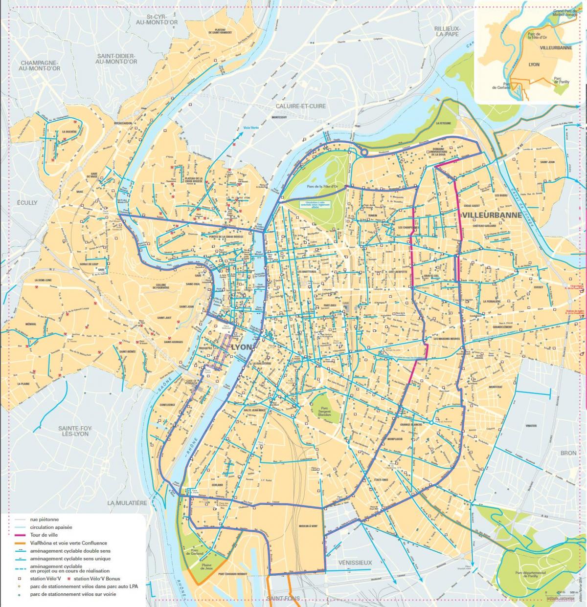 mapa Lyon kole