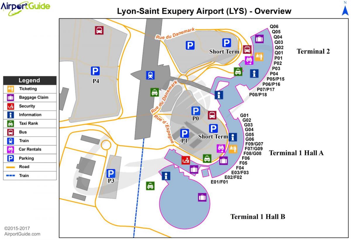 Lyon francie mapa letiště