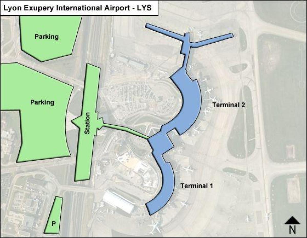 Mapa Lyon letiště terminál