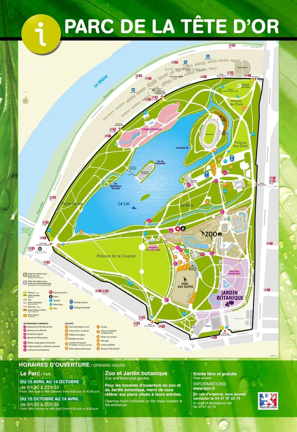 mapa Lyon park
