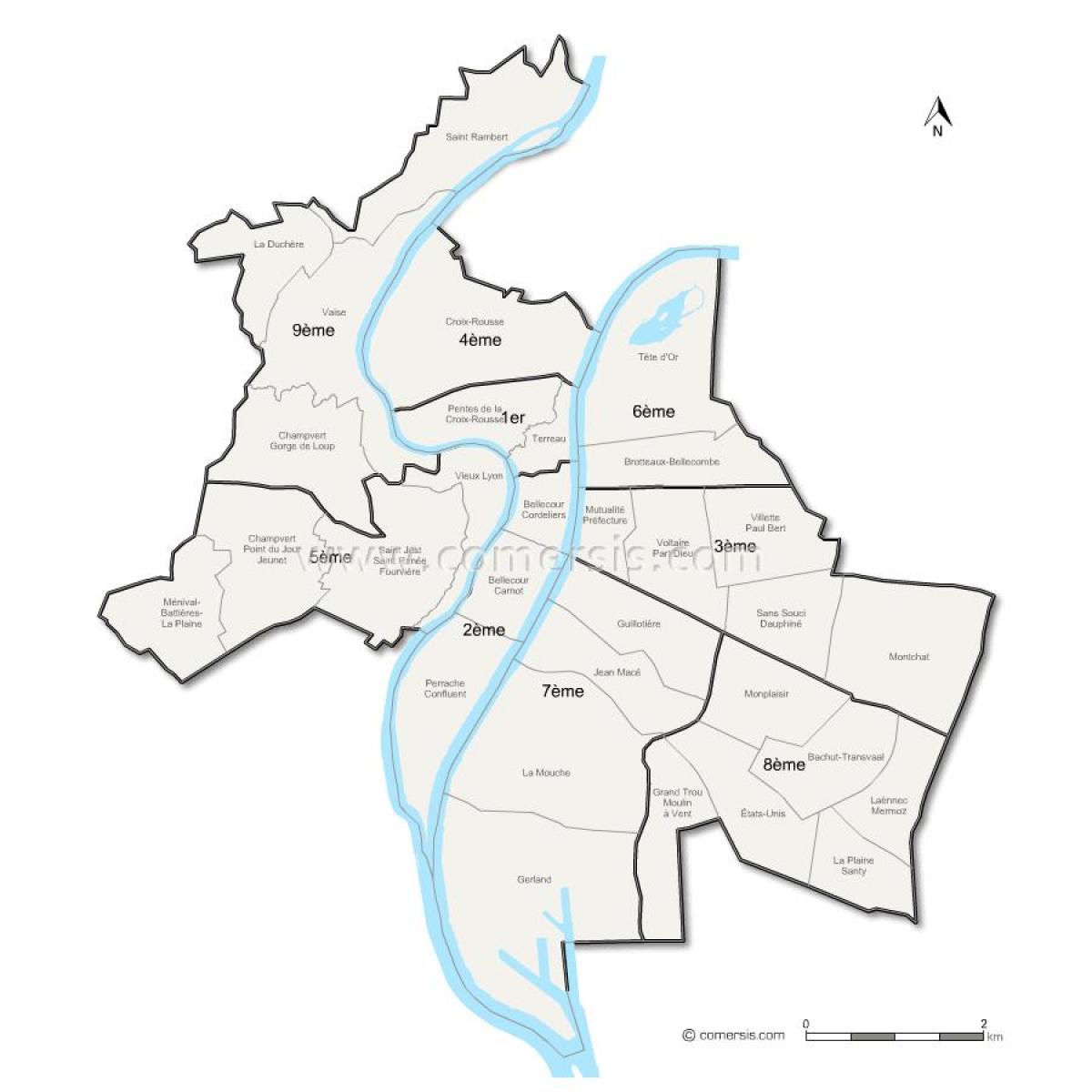 mapa Lyon paříž