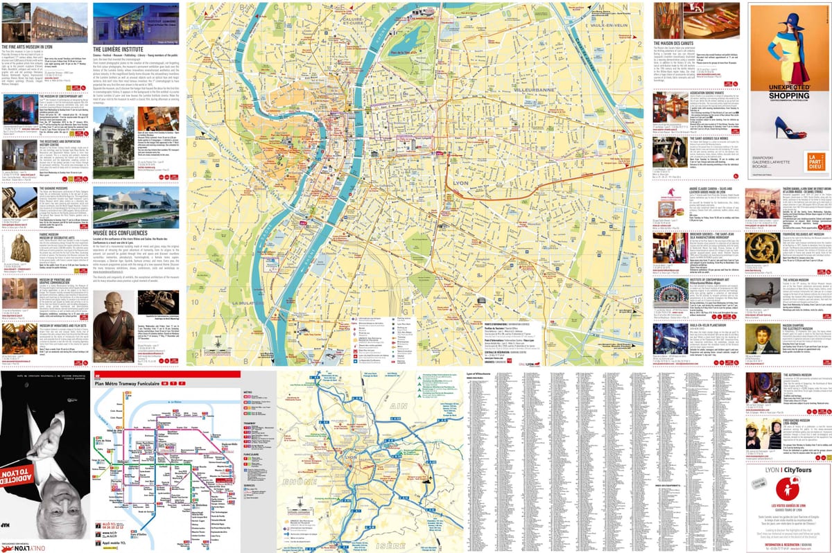 Lyon francie mapy turistické
