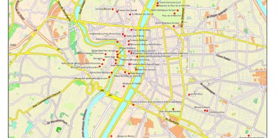 Lyon turistických atrakcí mapě