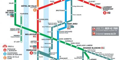 Lyon francie mapa metro