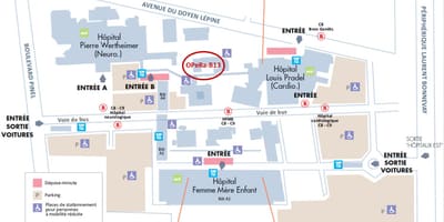 Mapa Lyon nemocnice