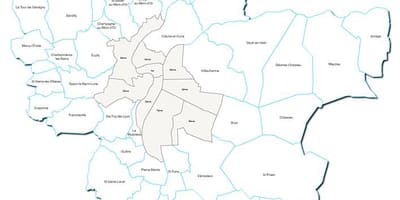 Mapa francie Lyon regionu