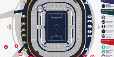 Mapa Lyon stadionu