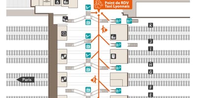 Mapa Lyon tgv