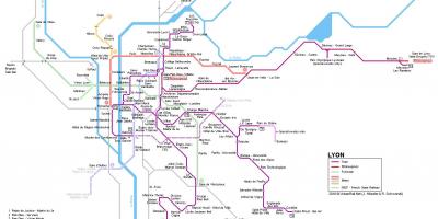 Lyon železniční mapě